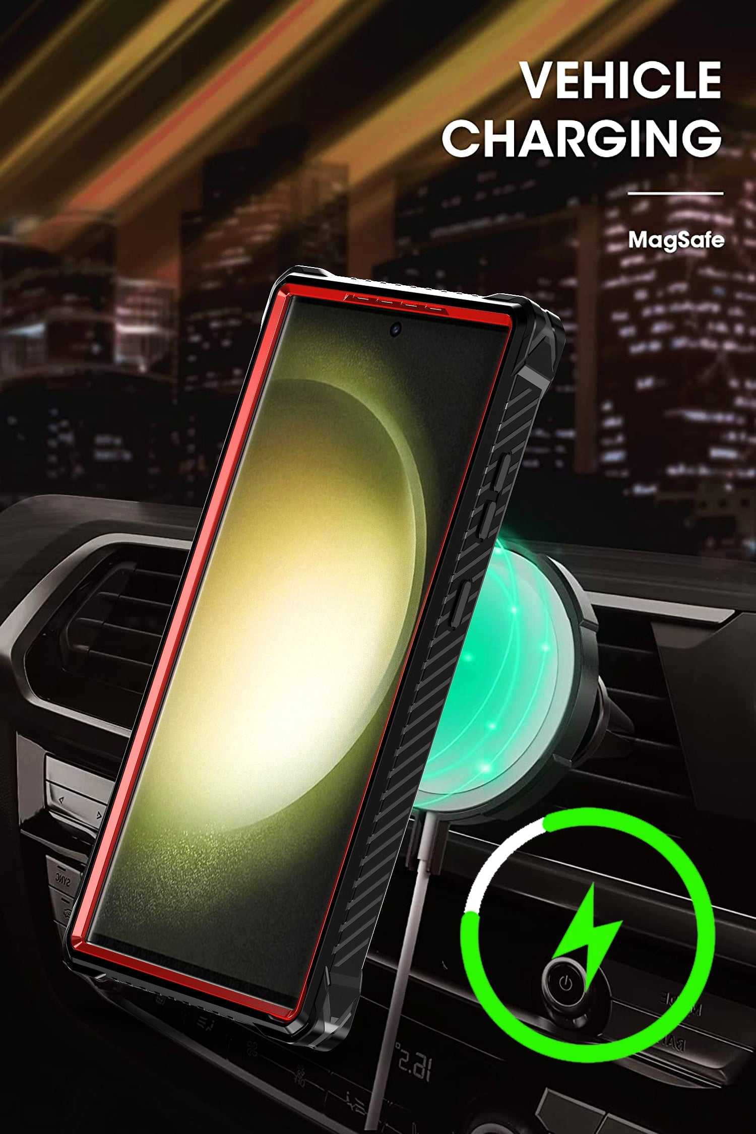 MagSafe-compatible, anti-fingerprint phone case with foldable stand(Samsung Galaxy S23 Ultra)