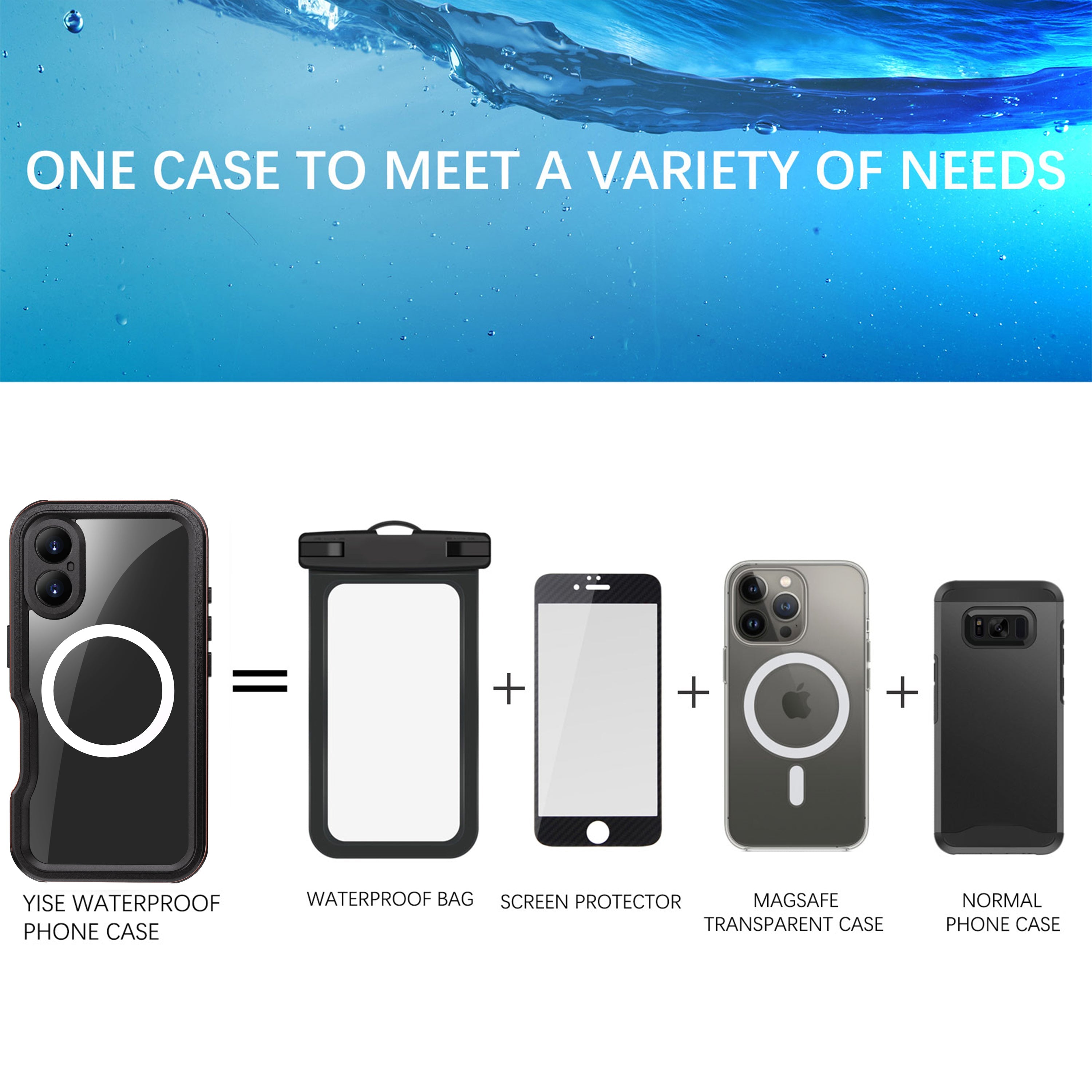 TPU+PC material snowproof, waterproof, dustproof, and shockproof phone case(iPhone 16/16 Plus/16 Pro/16 Pro Max)