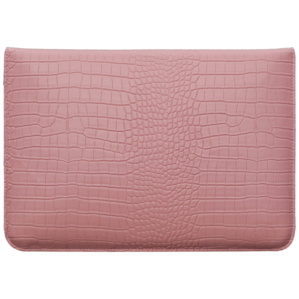 Pink Faux Crocodile Laptop Sleeve Case