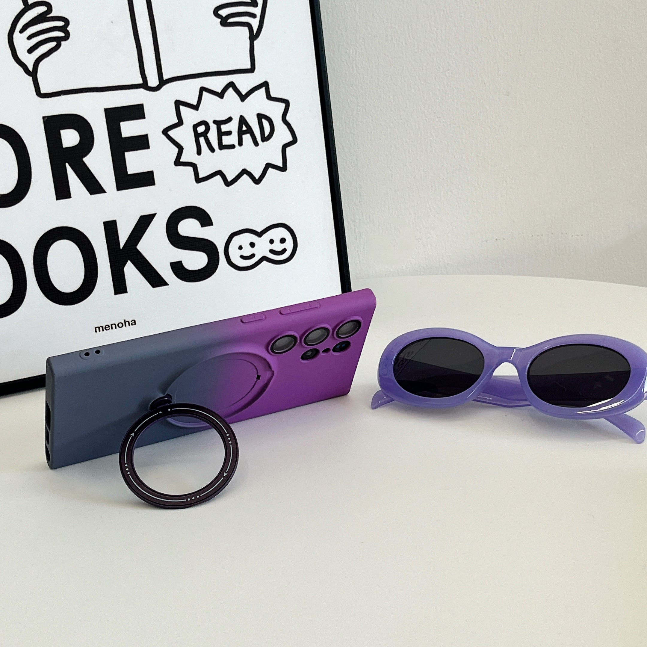 Magnetic TPU+PC Protective Case with 360° Rotating Stand (Samsung Galaxy S23 Ultra)