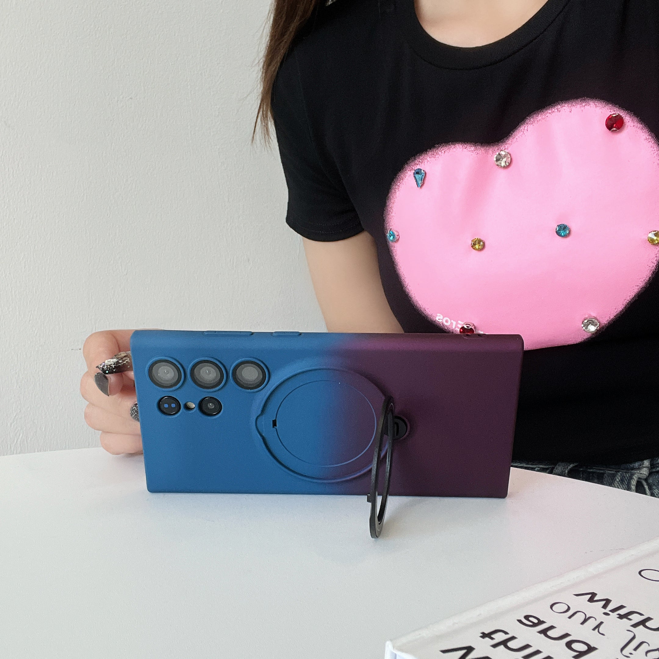 Magnetic TPU+PC Protective Case with 360° Rotating Stand (Samsung Galaxy S23 Ultra)