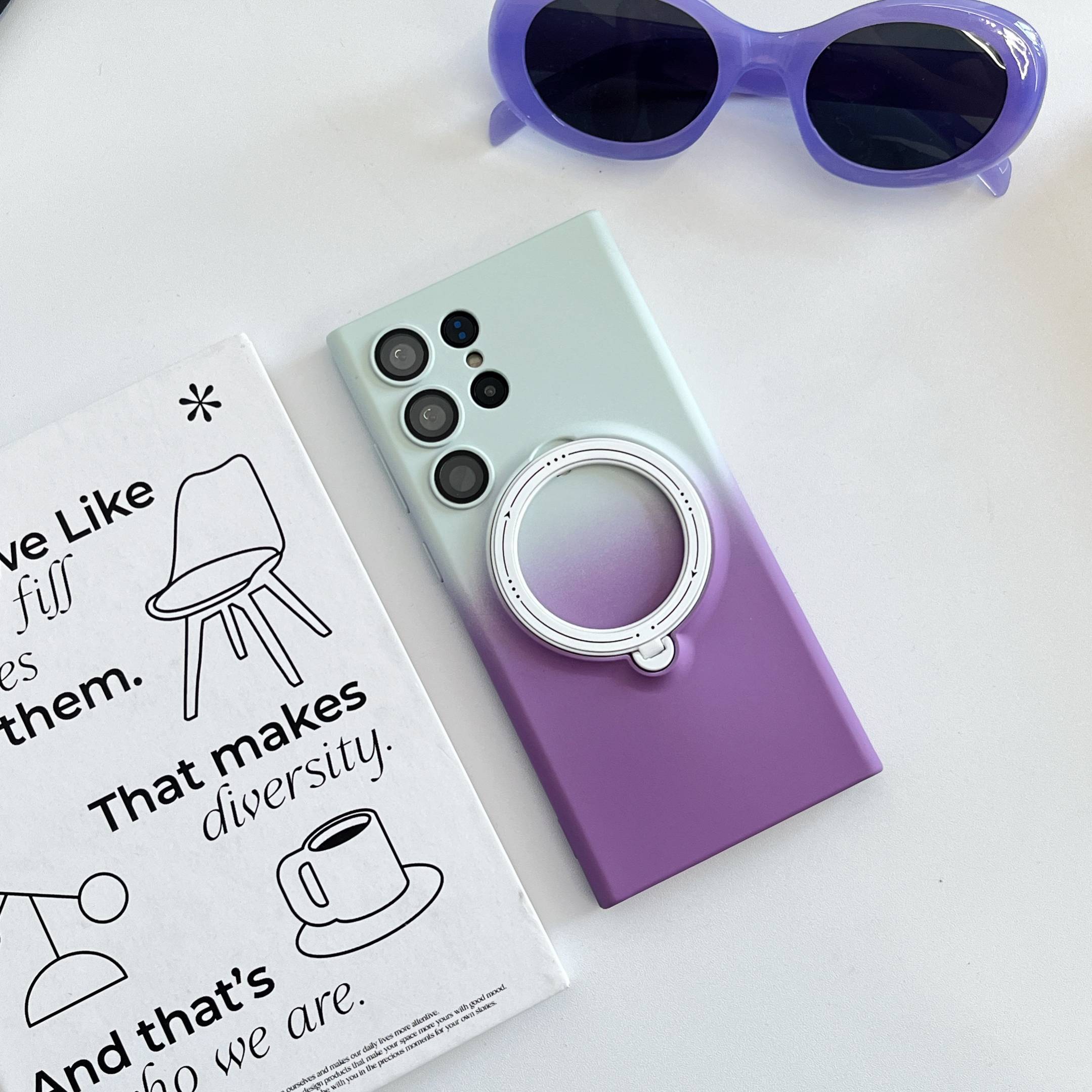 Magnetic TPU+PC Protective Case with 360° Rotating Stand (Samsung Galaxy S23 Ultra)