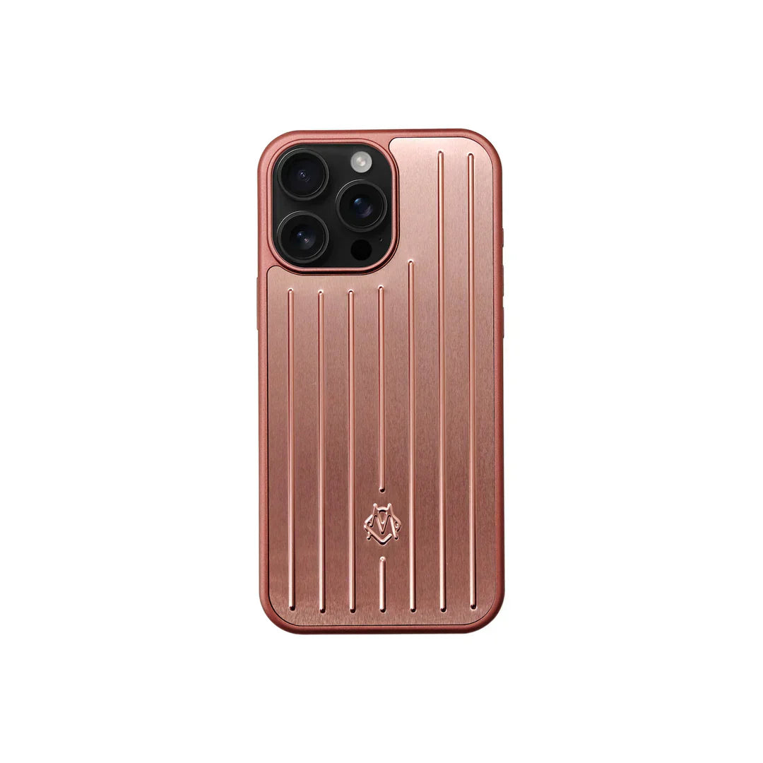 RIMOWA Rose gold iPhone case(iPhone 13/14/14 Pro/14 Pro Max/15/15 Pro/15 Pro Max/16/16 Pro/16 Pro Max)