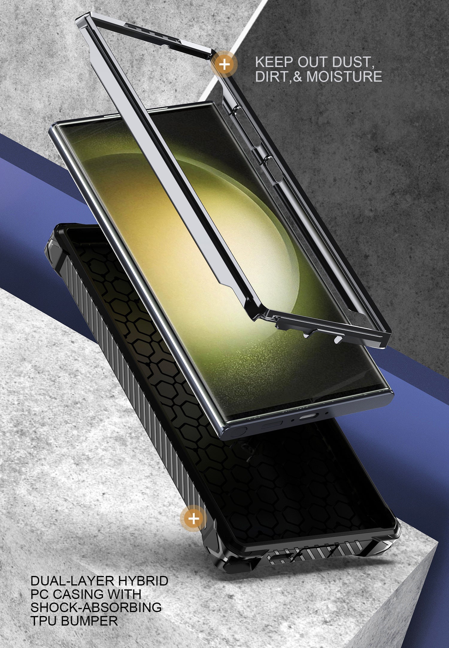 MagSafe-compatible, anti-fingerprint phone case with foldable stand(Samsung Galaxy S23 Ultra)