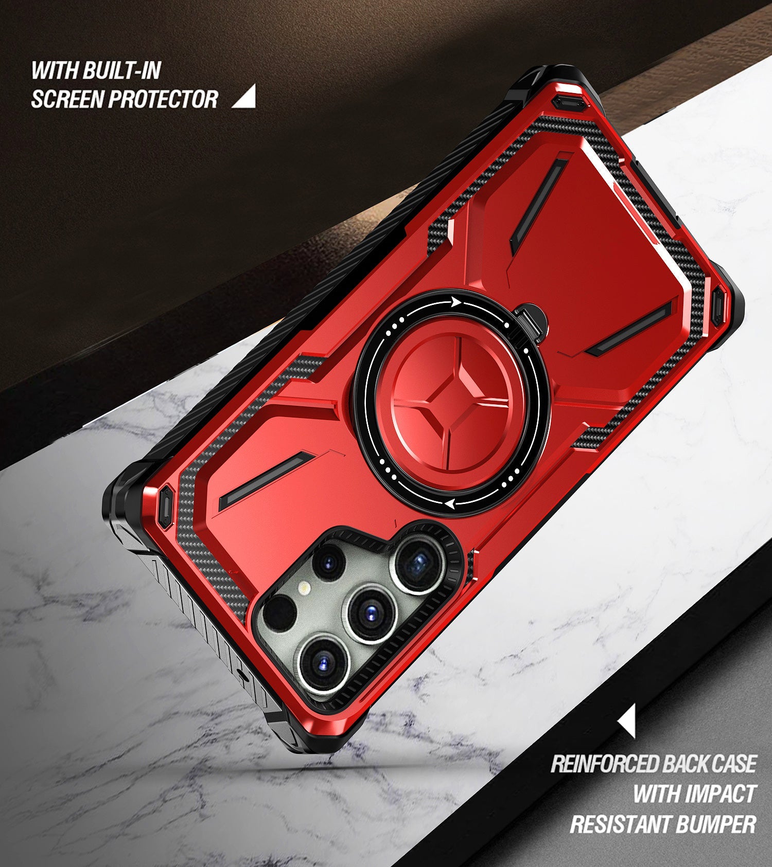 MagSafe-compatible, anti-fingerprint phone case with foldable stand(Samsung Galaxy S23 Ultra)