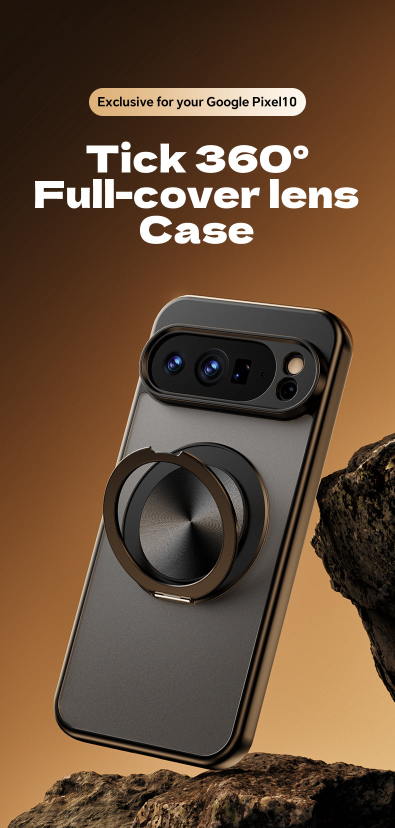 Magnetic TPU+PC Protective Case with 360° Rotating Stand (Compatible with Google Series)