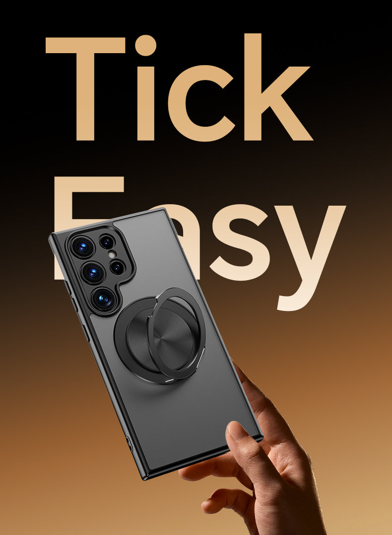 Magnetic TPU+PC Protective Case with 360° Rotating Stand (Samsung Galaxy S25/S25 PLUS/S25 Edge 5G/S25 Ultra)