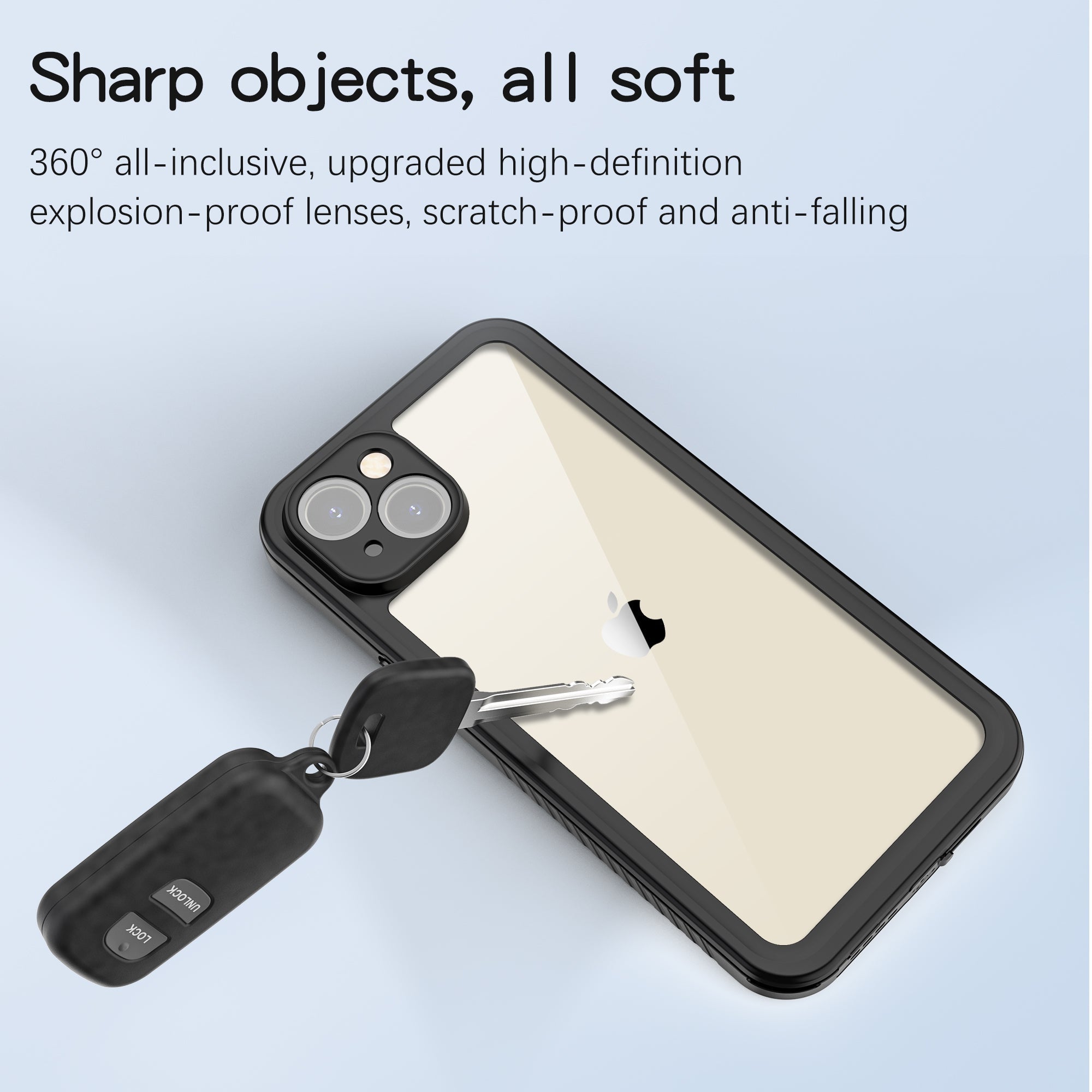 TPU+PET+PC material snowproof, waterproof, dustproof, and shockproof phone case(iPhone 15/15 Plus/15 Pro/15 Pro Max)