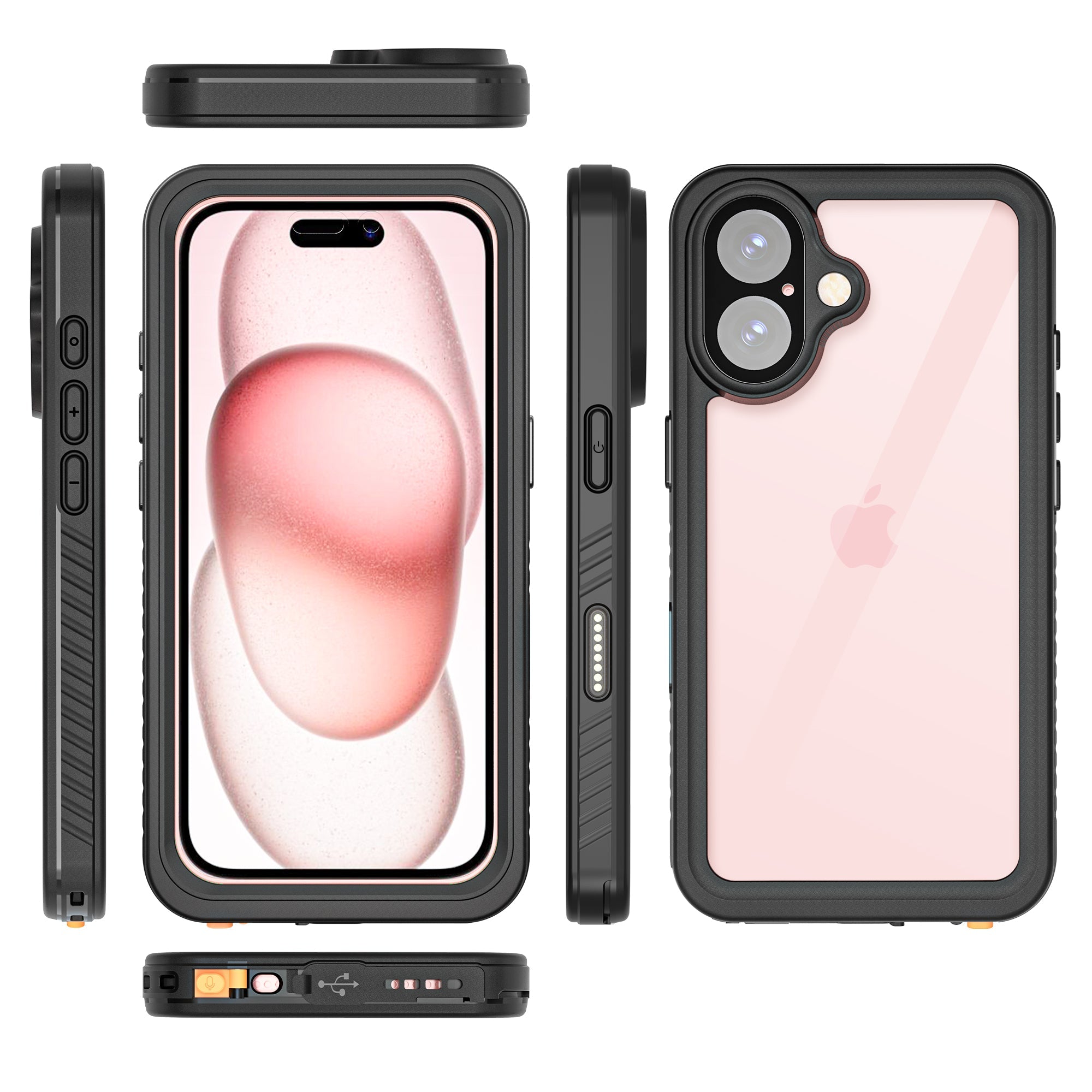TPU+PET+PC material snowproof, waterproof, dustproof, and shockproof phone case(iPhone 16/16 Plus/16 Pro/16 Pro Max)