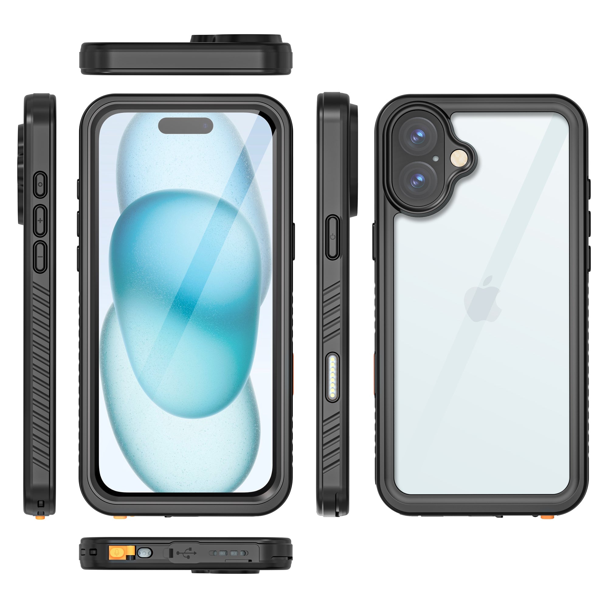 TPU+PET+PC material snowproof, waterproof, dustproof, and shockproof phone case(iPhone 16/16 Plus/16 Pro/16 Pro Max)