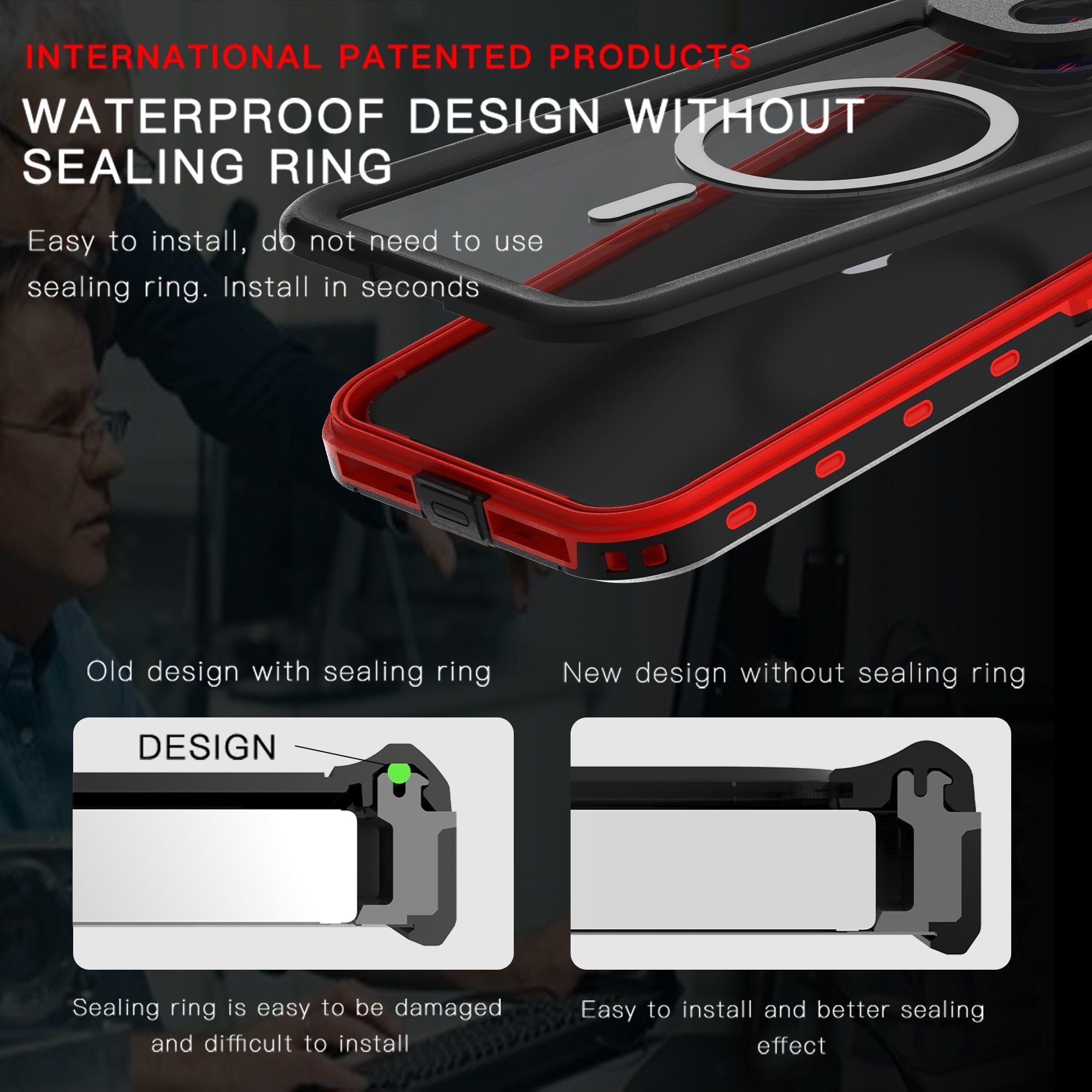 TPU+PC material snowproof, waterproof, dustproof, and shockproof phone case(iPhone 15/15 Plus/15 Pro/15 Pro Max)