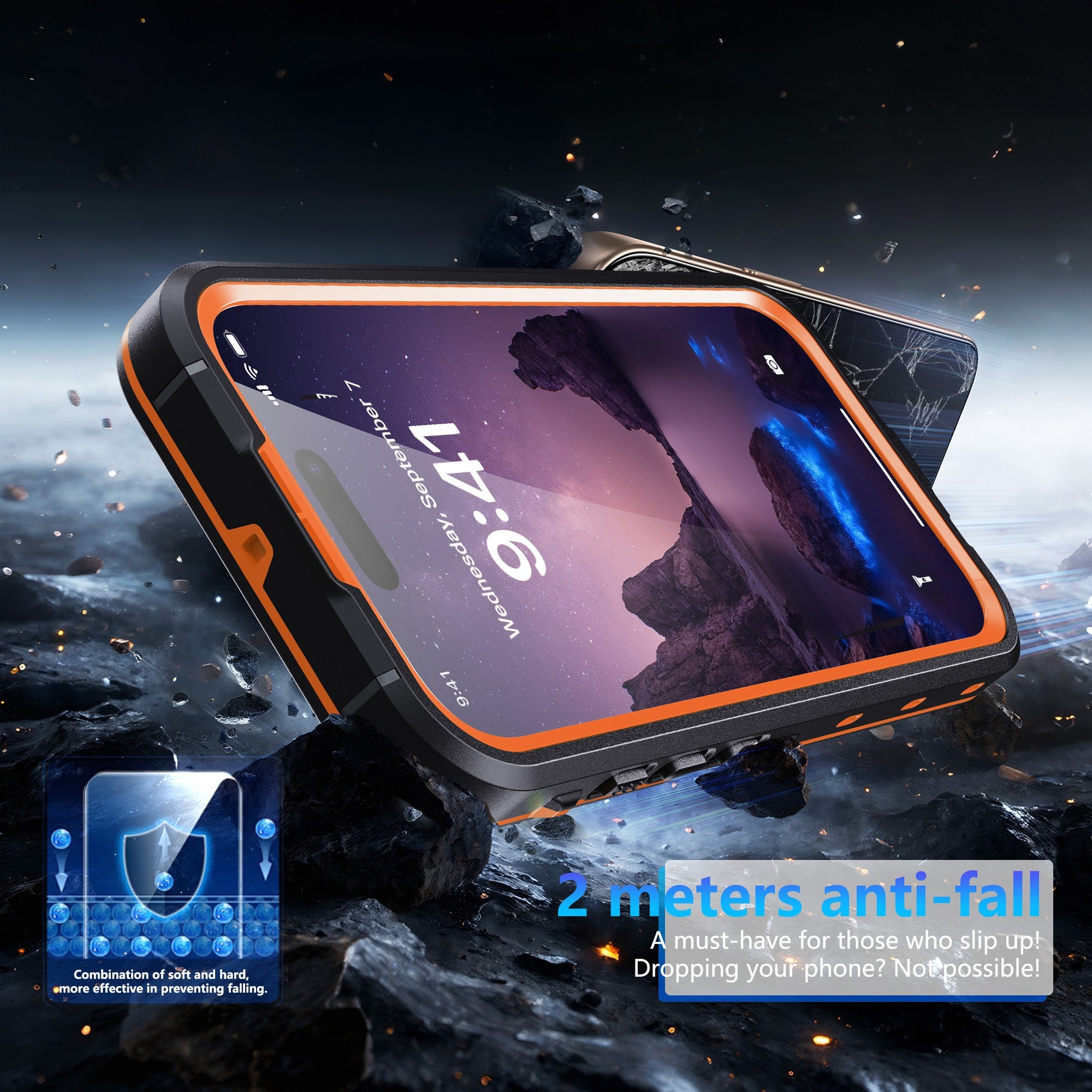 TPU+PC material snowproof, waterproof, dustproof, and shockproof phone case(iPhone 17/17 Plus/17 Pro/17 Pro Max)