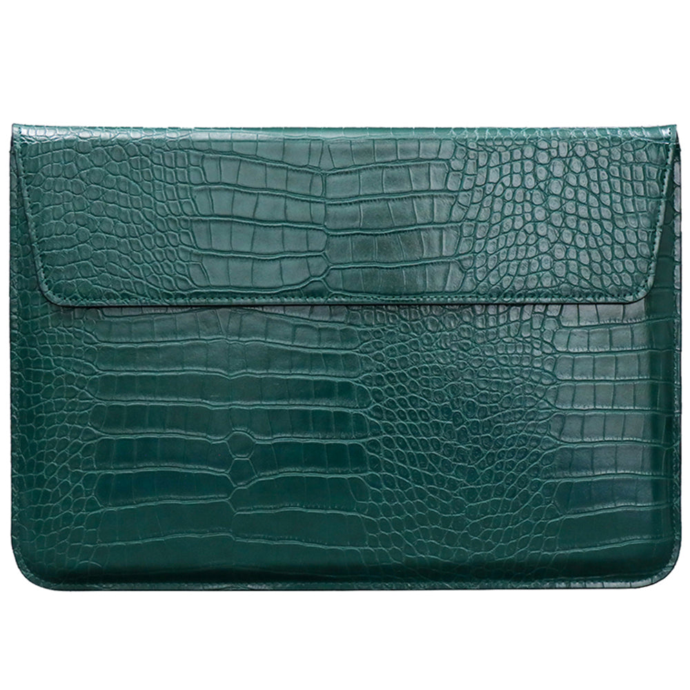 Green Faux Crocodile Laptop Sleeve Case