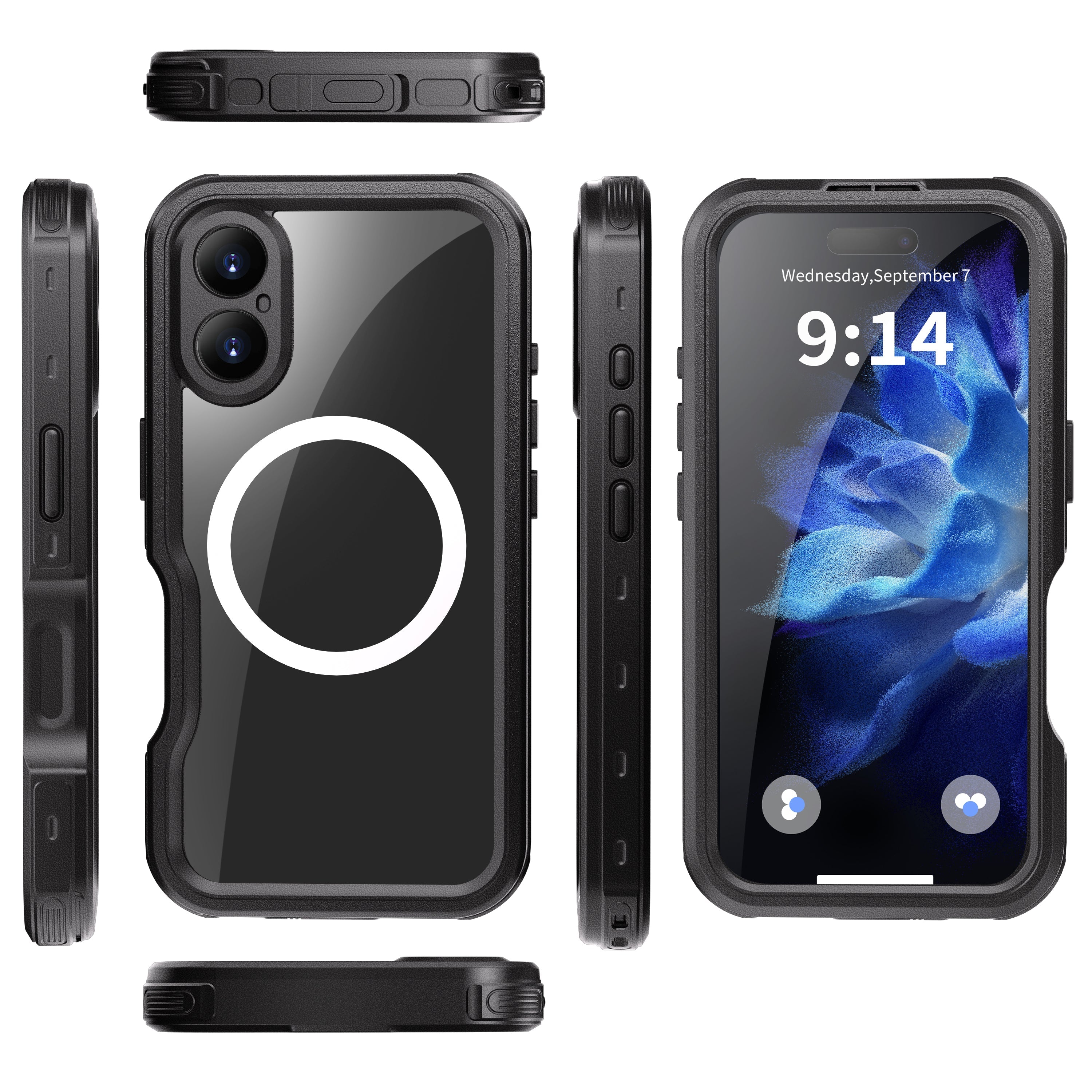 TPU+PC material snowproof, waterproof, dustproof, and shockproof phone case(iPhone 16/16 Plus/16 Pro/16 Pro Max)