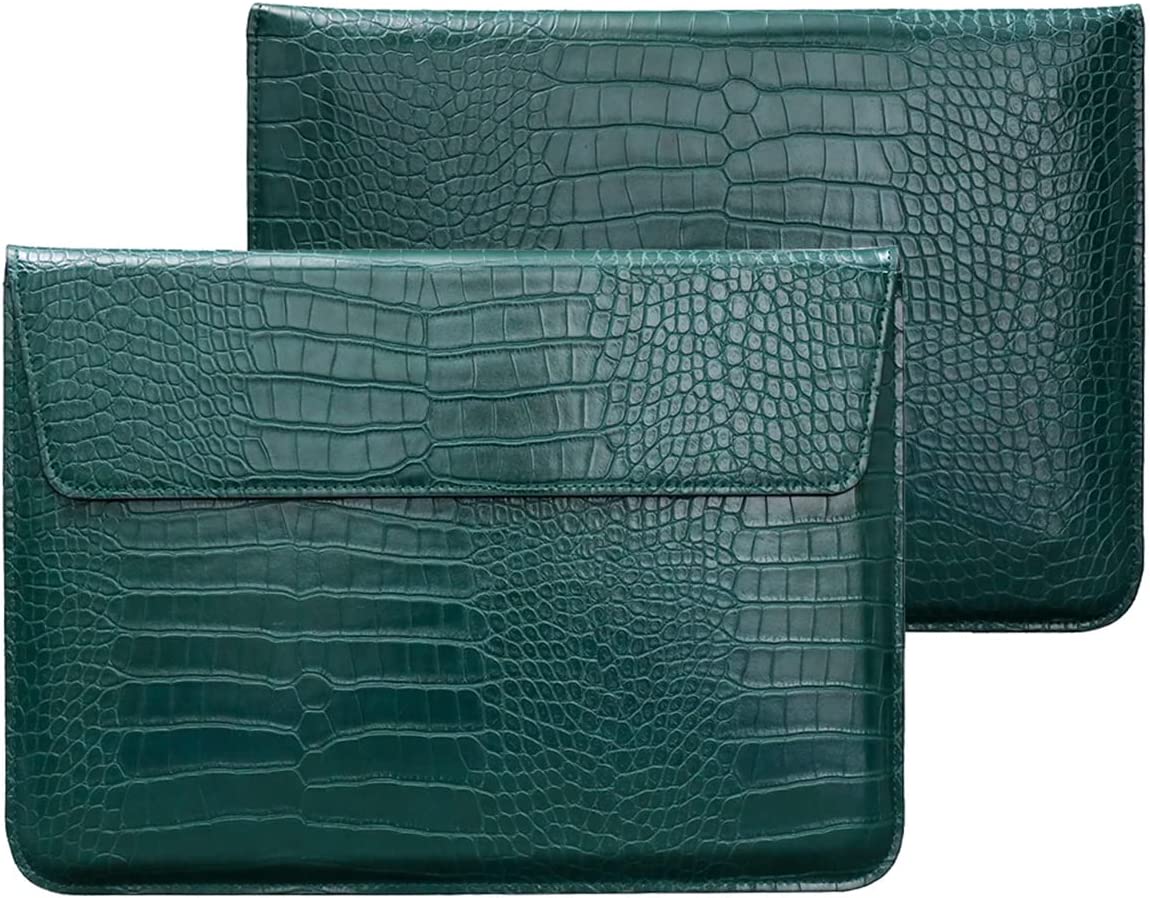 Green Faux Crocodile Laptop Sleeve Case