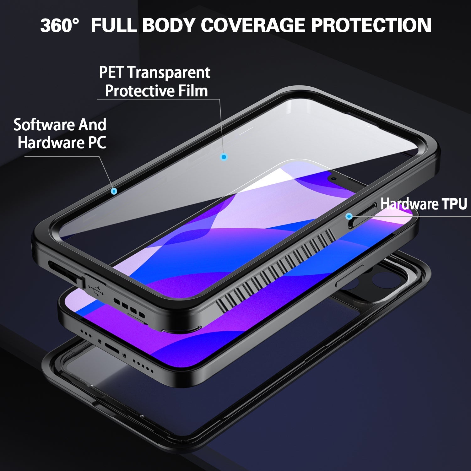 TPU+PET+PC material snowproof, waterproof, dustproof, and shockproof phone case(iPhone 13/13 mini/13 Pro/13 Pro Max)