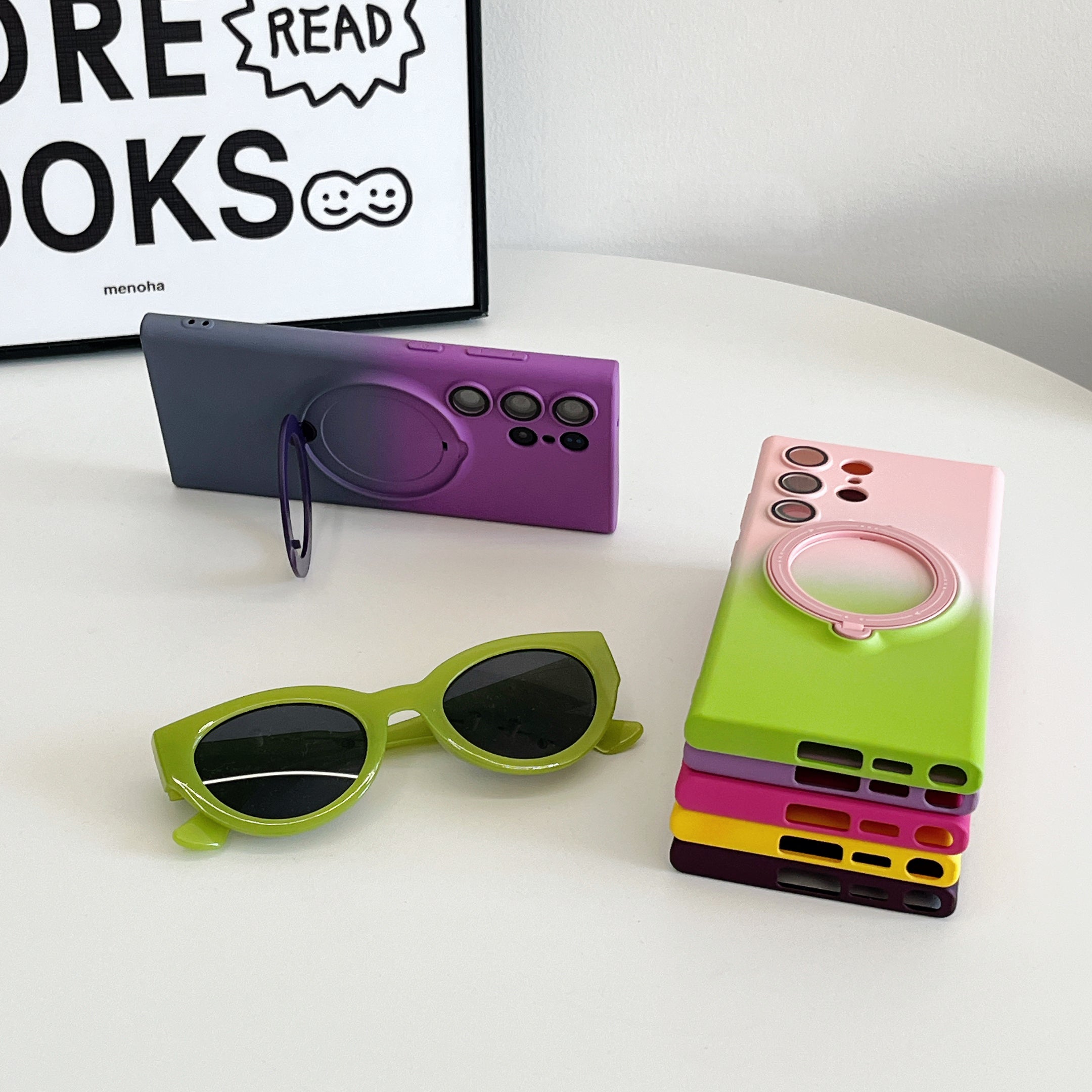 Magnetic TPU+PC Protective Case with 360° Rotating Stand (Samsung Galaxy S23 Ultra）