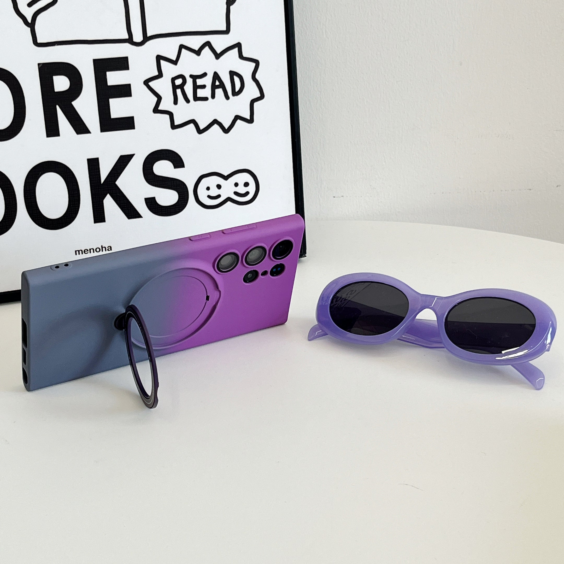 Magnetic TPU+PC Protective Case with 360° Rotating Stand (Samsung Galaxy S23 Ultra）