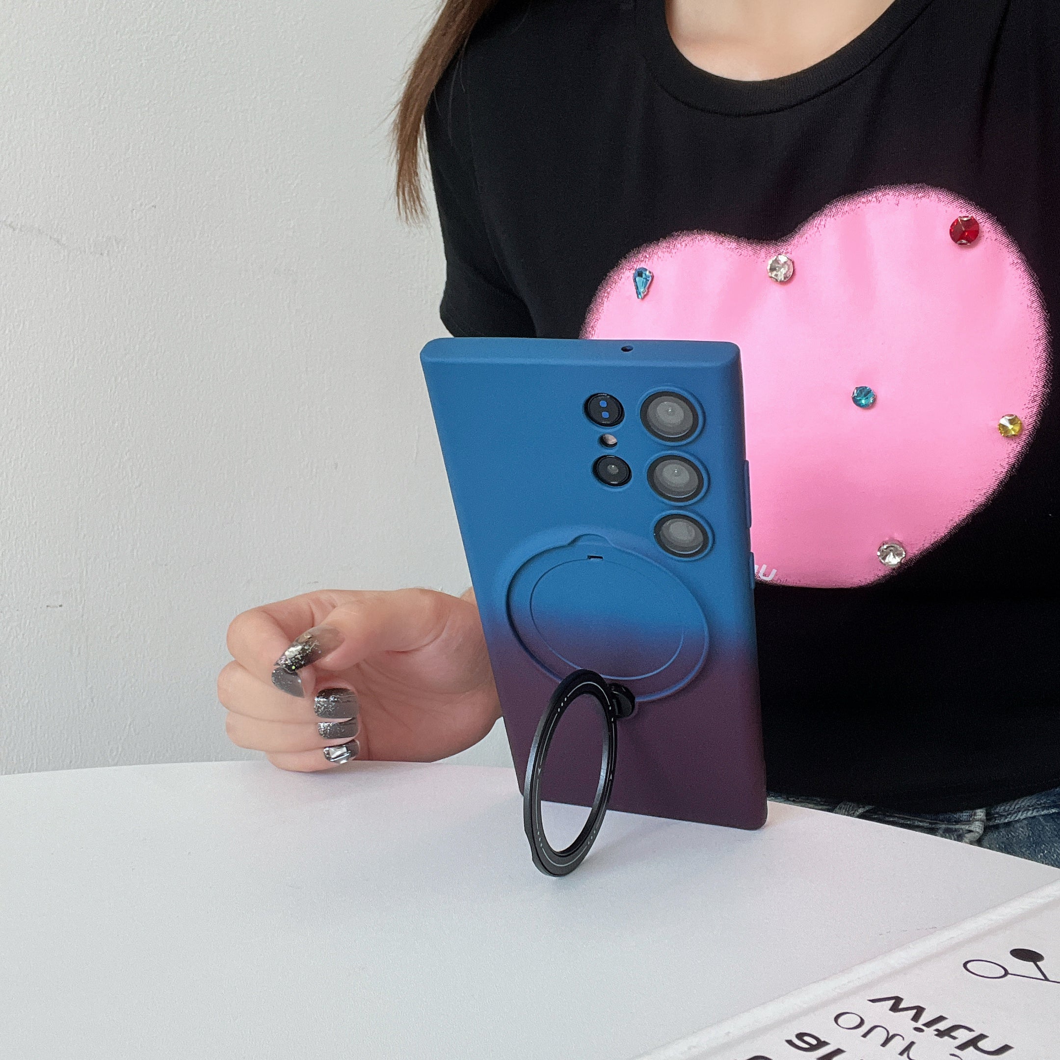 Magnetic TPU+PC Protective Case with 360° Rotating Stand (Samsung Galaxy S23 Ultra）