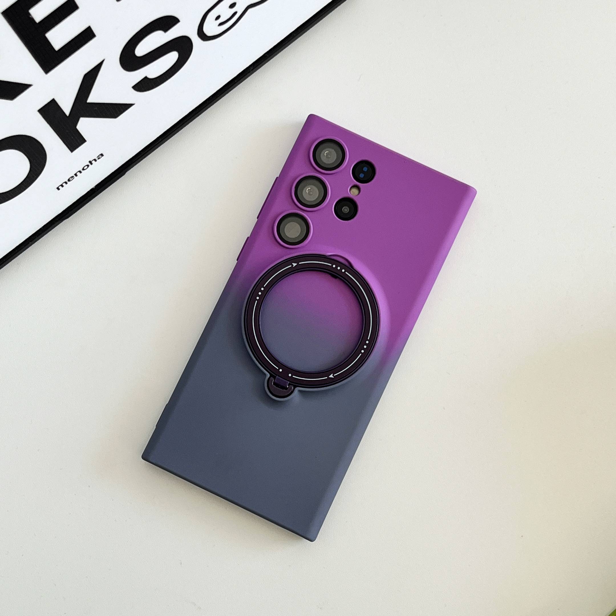 Magnetic TPU+PC Protective Case with 360° Rotating Stand (Samsung Galaxy S23 Ultra）