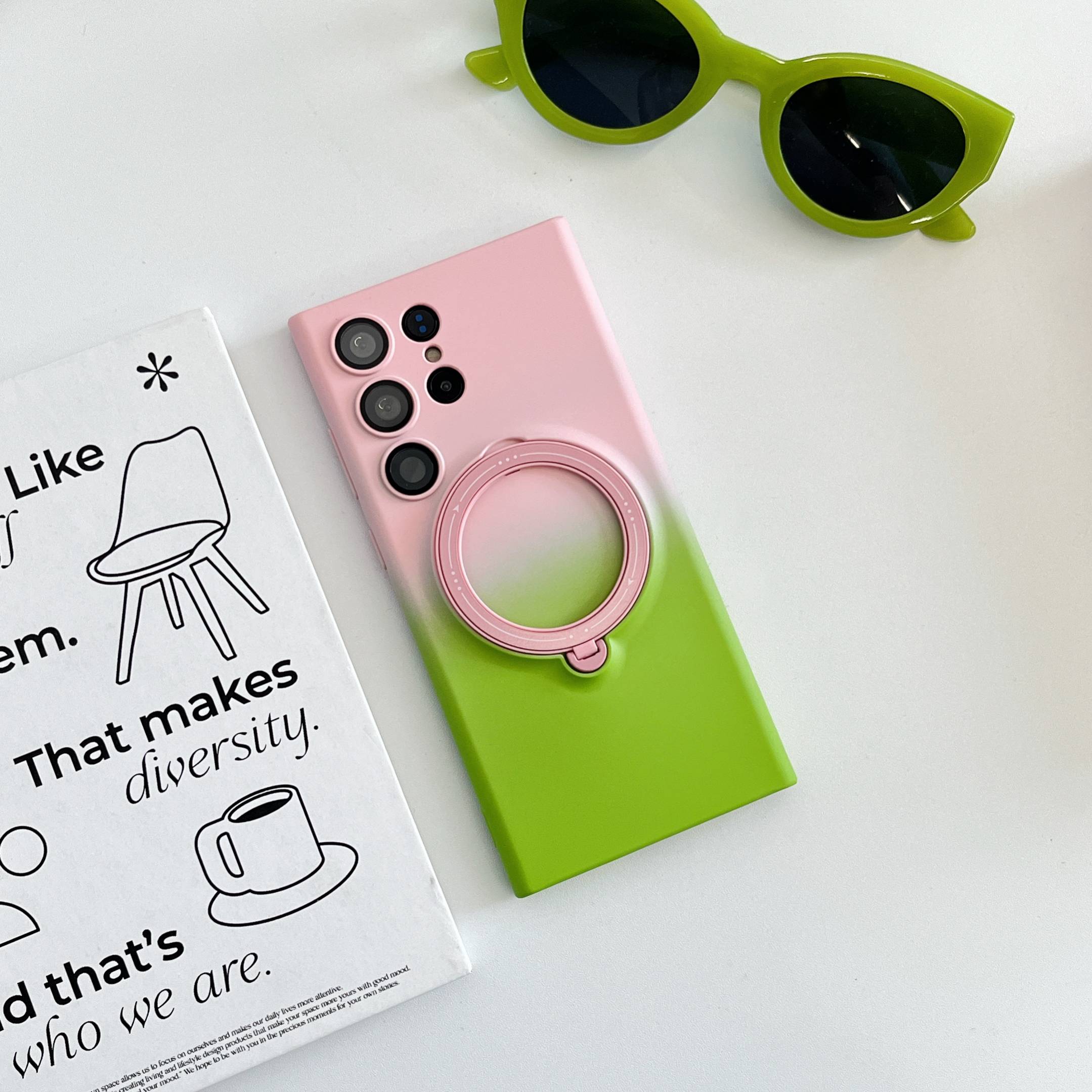 Magnetic TPU+PC Protective Case with 360° Rotating Stand (Samsung Galaxy S23 Ultra）